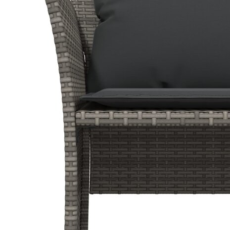 Tuinstoel met voetenbank poly rattan grijs 9