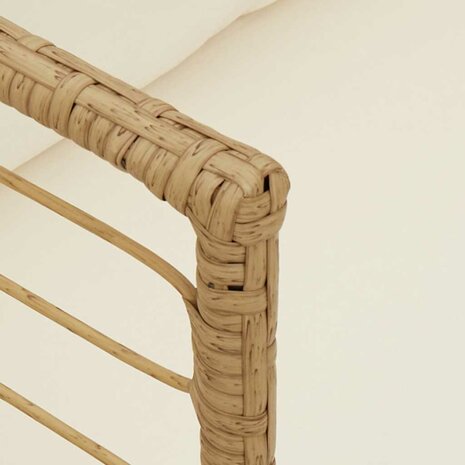 Tuinstoel met kussens poly rattan naturel 8