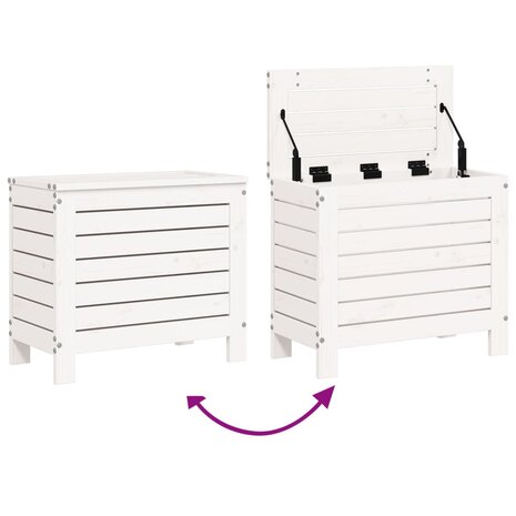 Tuinvoetenbank 62x31,5x52 cm massief grenenhout wit 7