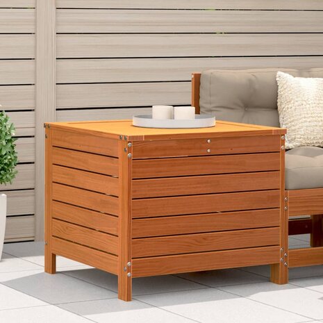 Tuinvoetenbank 62x63,5x53,5 cm massief grenenhout wasbruin 1
