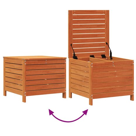 Tuinvoetenbank 62x63,5x53,5 cm massief grenenhout wasbruin 7