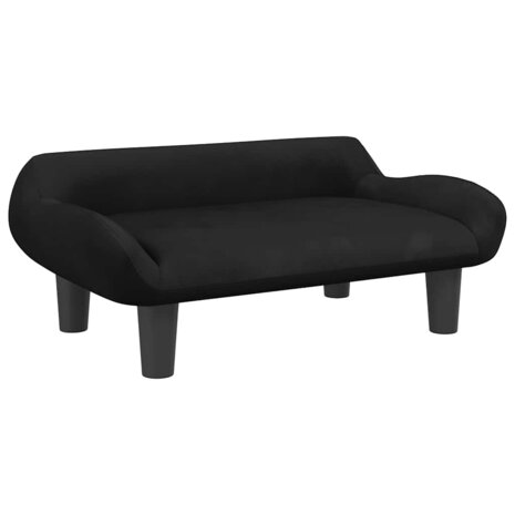 Hondenmand 70x40x24 cm fluweel zwart 2