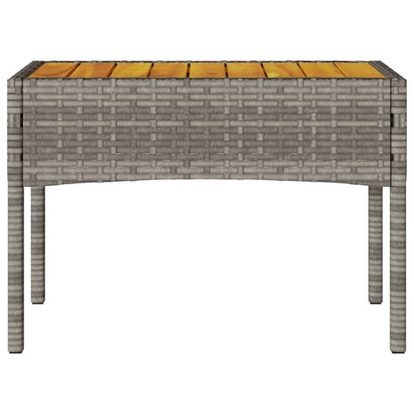 Tuinbank 2-zits met kussens en tafel poly rattan grijs 7
