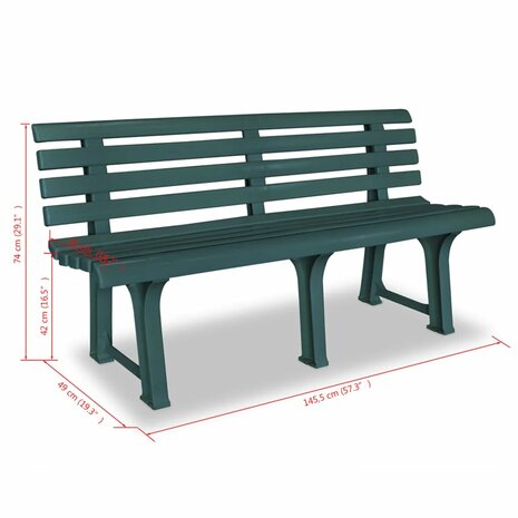 Tuinbank 145,5 cm kunststof groen 6