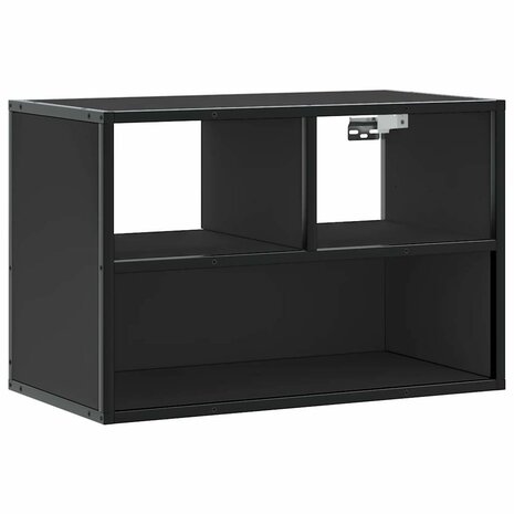 Tv-meubel 60x31x39,5 cm bewerkt hout en metaal zwart 2