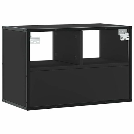 Tv-meubel 60x31x39,5 cm bewerkt hout en metaal zwart 6