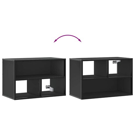 Tv-meubel 60x31x39,5 cm bewerkt hout en metaal zwart 7
