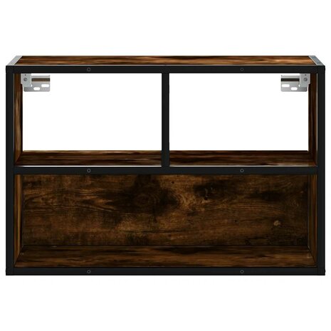 Tv-meubel 60x31x39,5cm bewerkt hout metaal gerookt eikenkleurig 4