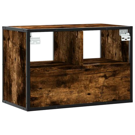 Tv-meubel 60x31x39,5cm bewerkt hout metaal gerookt eikenkleurig 6
