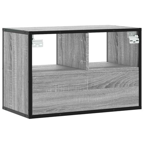 Tv-meubel 60x31x39,5 cm bewerkt hout metaal grijs sonoma eiken 6