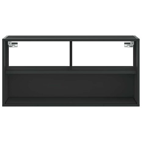 Tv-meubel 80x31x39,5 cm bewerkt hout en metaal zwart 4