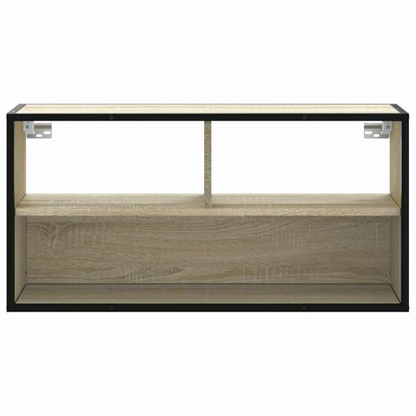 Tv-meubel 80x31x39,5 cm bewerkt hout metaal sonoma eikenkleurig 4