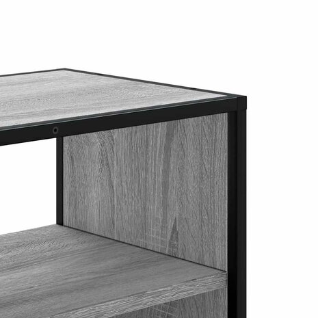 Tv-meubel 80x31x39,5 cm bewerkt hout metaal grijs sonoma eiken 7