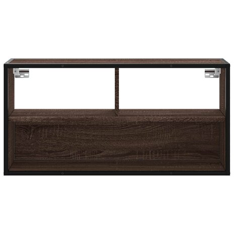 Tv-meubel 80x31x39,5 cm bewerkt hout metaal bruin eikenkleurig 4