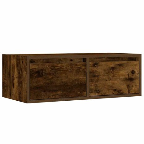 Tv-meubel LED-verlichting 75x35,5x25 cm gerookt eikenkleurig 6