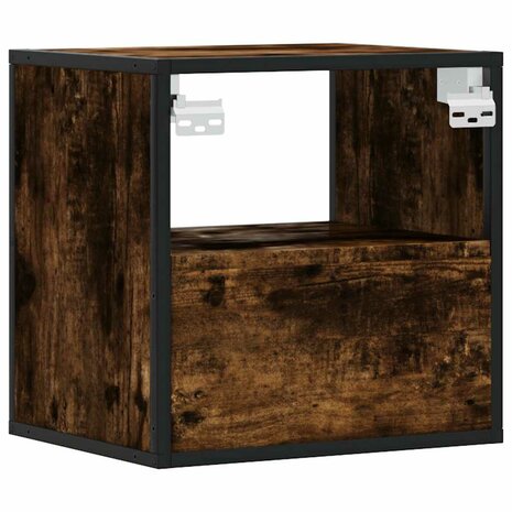 Nachtkastje wandgemonteerd 40x31x39,5 cm gerookt eikenkleurig 7