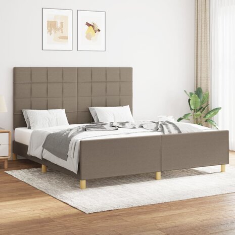 Bedframe zonder matras stof taupe 160x200 cm 1