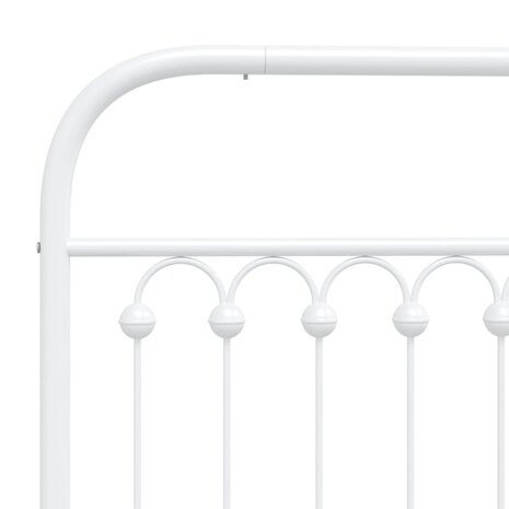 Bedframe met hoofdbord zonder matras metaal wit 75x190 cm 7