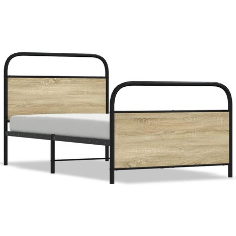 Bedframe zonder matras bewerkt hout sonoma eikenkleur 90x200 cm 2
