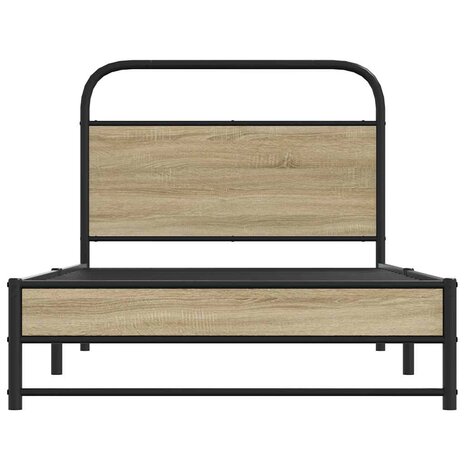 Bedframe zonder matras bewerkt hout gerookt eiken 90x200 cm 5