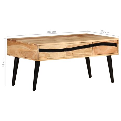 Salontafel 88x50x42 cm massief acaciahout 8