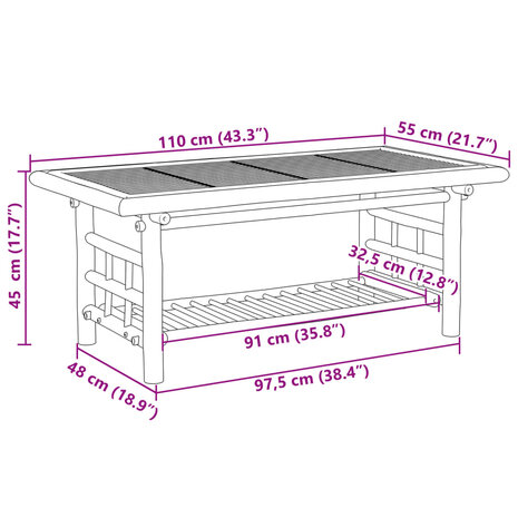 Salontafel 110x55x45 cm bamboe 7