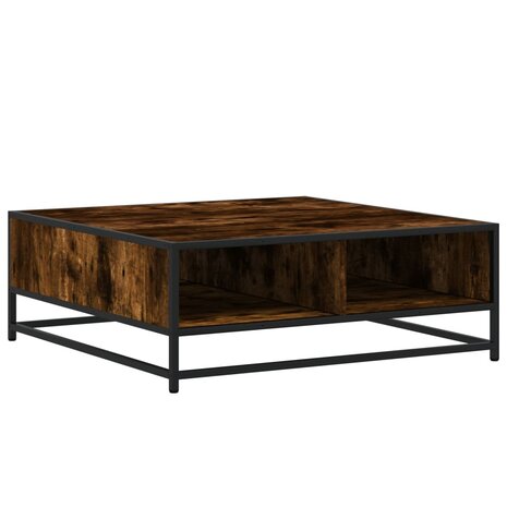 Salontafel 80x80x30 cm bewerkt hout en metaal gerookt eiken 2