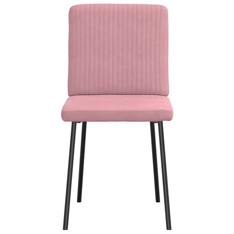 Eetkamerstoelen 2 st fluweel roze 4