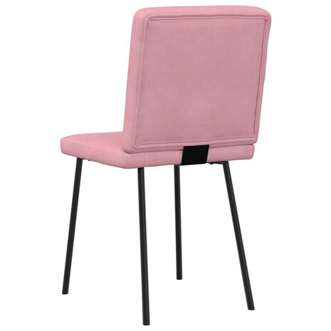 Eetkamerstoelen 2 st fluweel roze 6
