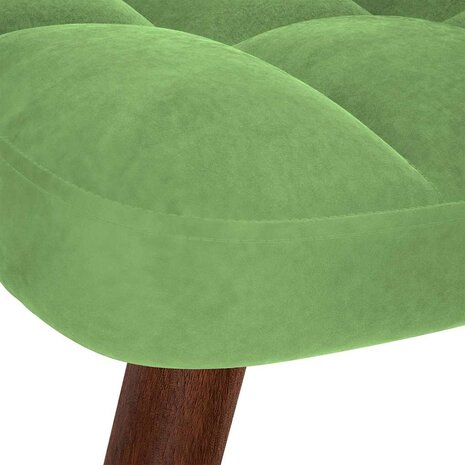 Schommelstoel met krukje fluweel lichtgroen 9