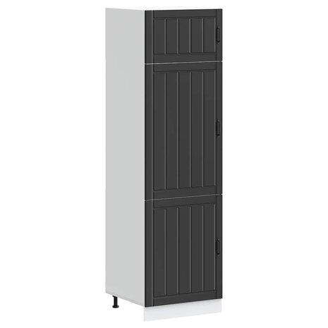 Keukenkast Lucca bewerkt hout zwart 1