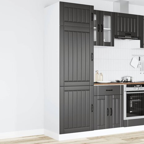 Keukenkast Lucca bewerkt hout zwart 2