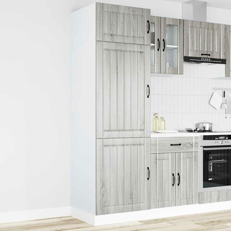Keukenkast Lucca bewerkt hout grijs sonoma eiken 2