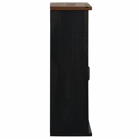Hangkast HALDEN 2 schuifdeuren 75x22,5x70 cm grenenhout zwart 4