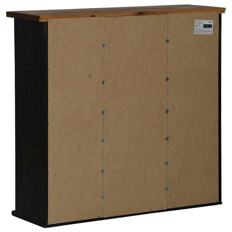 Hangkast HALDEN 2 schuifdeuren 75x22,5x70 cm grenenhout zwart 5