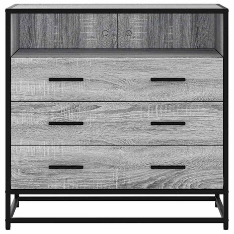 Ladekast 70x41x70 cm bewerkt hout grijs sonoma eikenkleurig 4