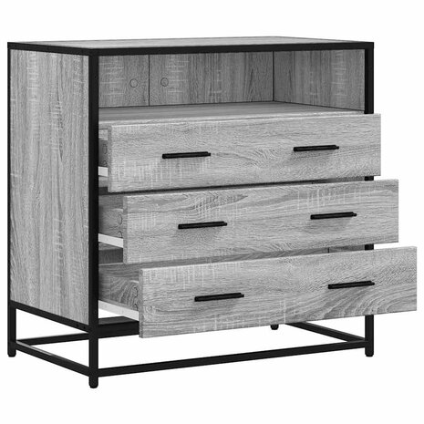 Ladekast 70x41x70 cm bewerkt hout grijs sonoma eikenkleurig 5