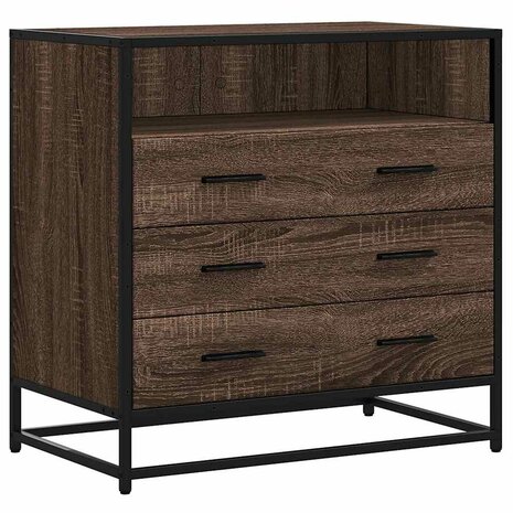 Ladekast 70x41x70 cm bewerkt hout bruin eikenkleur 2