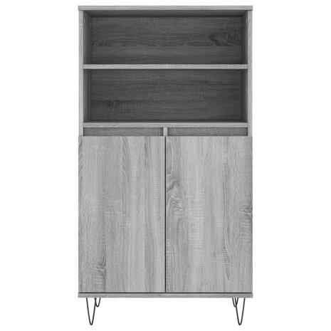 Hoge kast 60x36x110 cm bewerkt hout grijs sonoma eikenkleurig 6