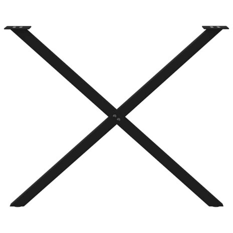 Eettafelpoten 2 st X-vormig 90x(72-73) cm staal zwart 5