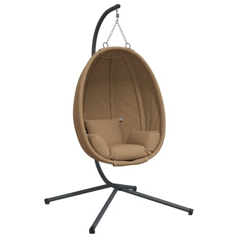Hangstoel met standaard stof en staal taupe 2