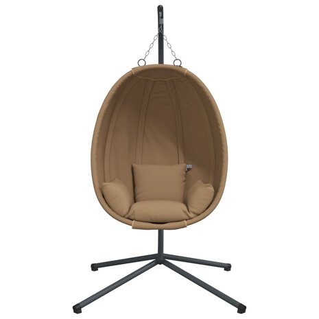 Hangstoel met standaard stof en staal taupe 4