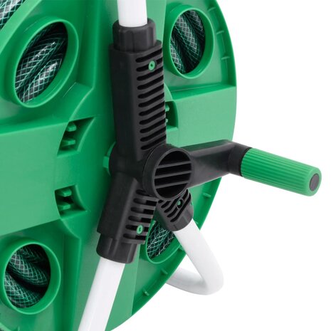 Slanghaspel met 30 m slang vrijstaand PVC groen 6
