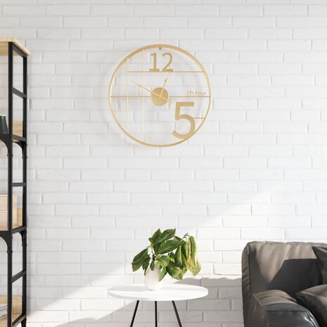 Wandklok Ø50 cm ijzer goudkleurig 1