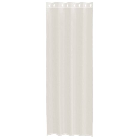 Gordijnen voile met doorvoertules 2 st 140x260 cm crèmekleurig 4