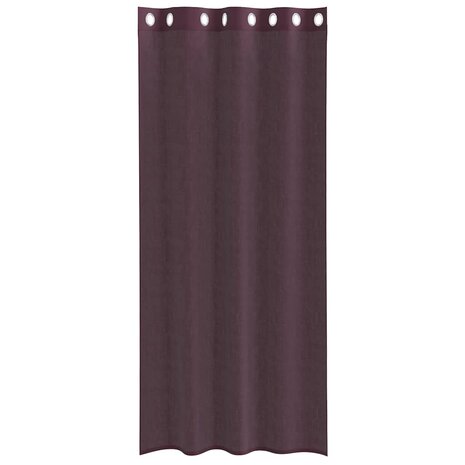 Gordijnen voile met doorvoertules 2 st 140x245 cm paars 4