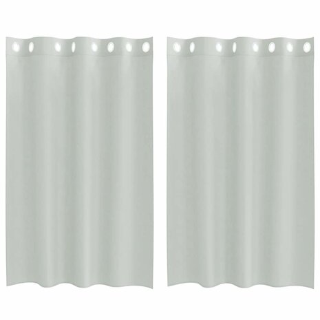 Gordijnen voile met doorvoertules 2 st 140x175 cm lichtgrijs 2
