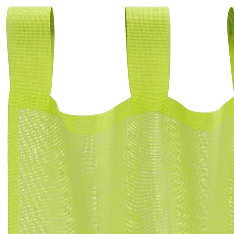 Gordijnen voile met lipje Top 2 st Appelgroen 5