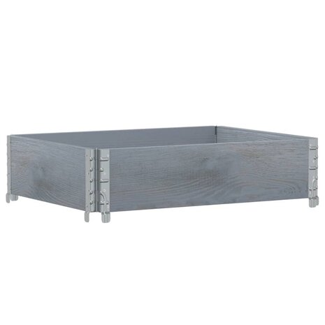 Plantenbak 80x60 cm massief grenenhout grijs 5