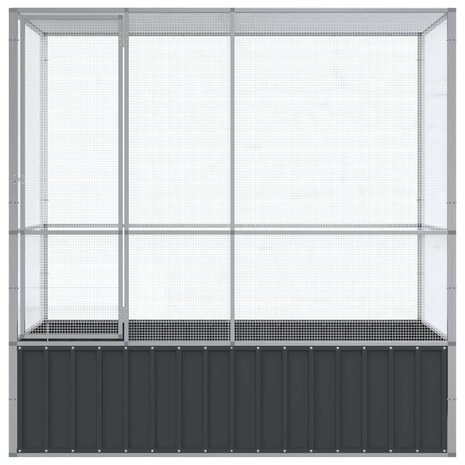 Volière 210,5x107x212 m staal zilverkleurig 4